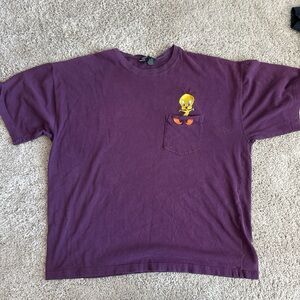 Purple Tweey bird T-Shirt with pocket